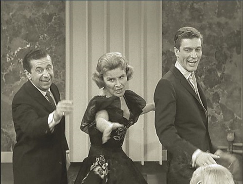 Morey Amsterdam, Rose Marie, and Dick Van Dyke in the Dick Van Dyke Show pilot, The Sick Boy and the Sitter