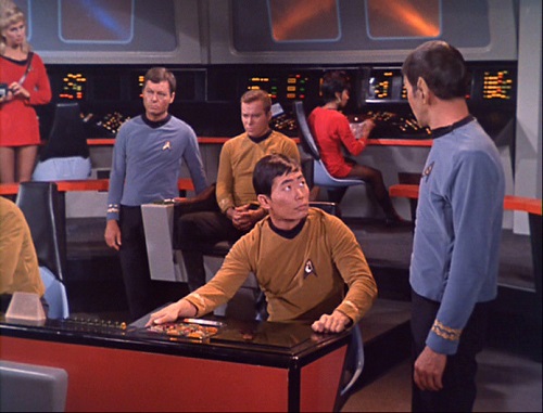 Bridge crew of the Enterprise Star Trek, The Man Trap