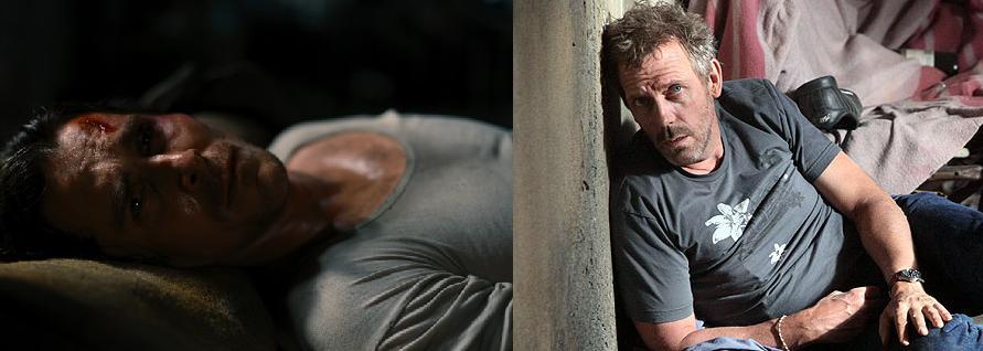 Christian Bale in The Dark Knight Rises (2012) / Hugh Laurie in House Ep 8.22 'Everybody Dies'