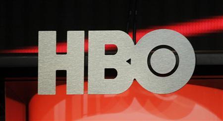 The logo for HBO,Home Box Office, the American premium cable television network, owned by Time Warner, is pictured during the HBO presentation at the Cable portion of the Television Critics Association Summer press tour in Beverly Hills