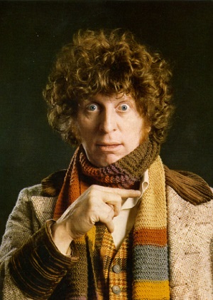 Tom Baker as the Fourth Doctor on Doctor Who