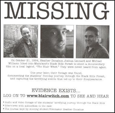 'the blair witch project' - seeing is believing, but