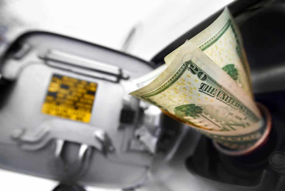 A few dollars on a fuel container.