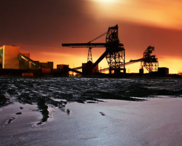 A factory of fossil fuel such as coal.