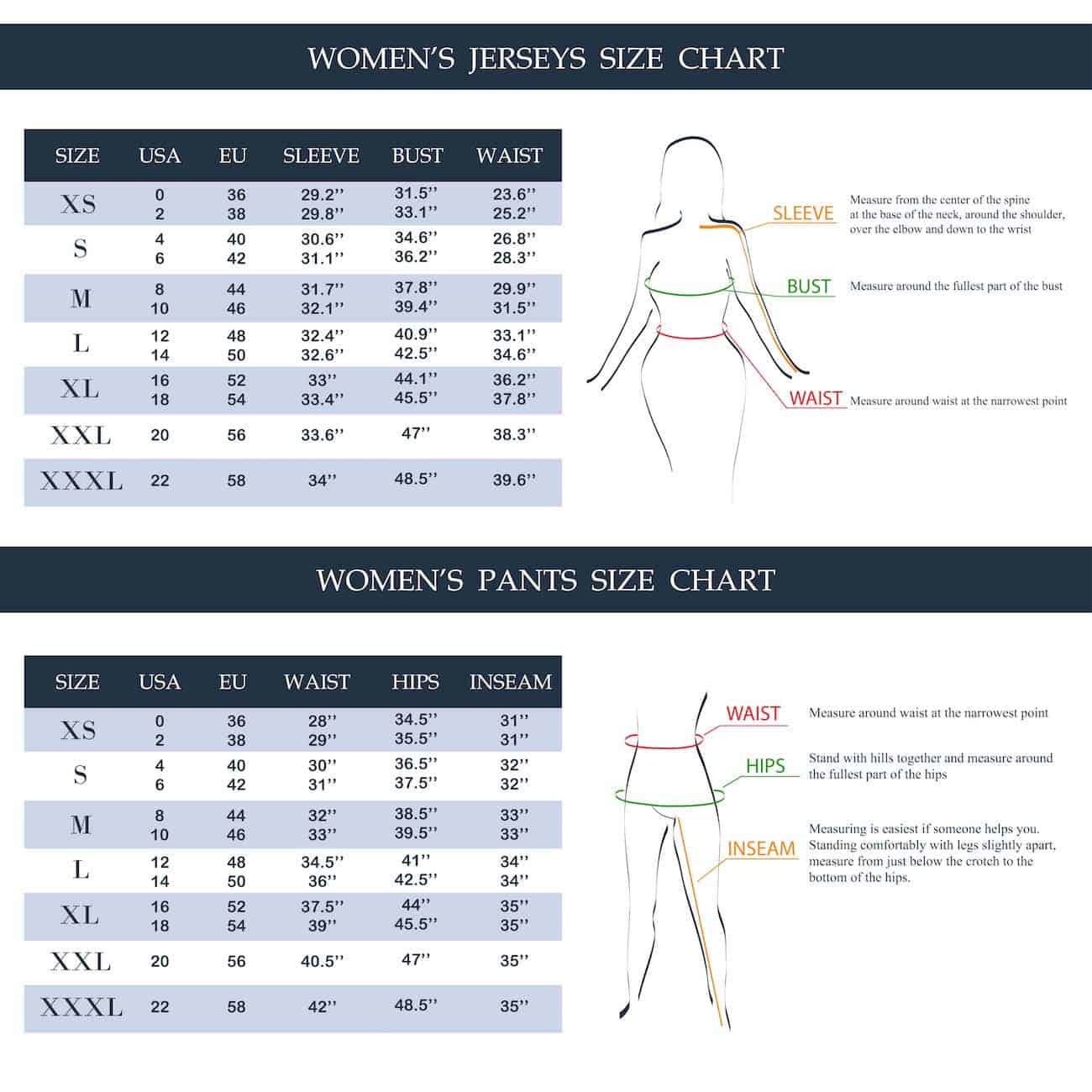 Big And Pants Size Chart