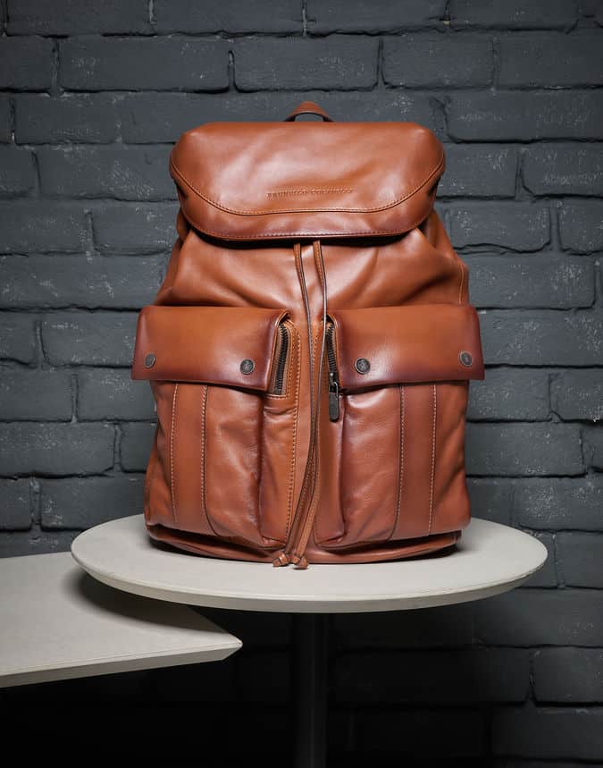Brunello Cucinelli leisure backpack calfskin