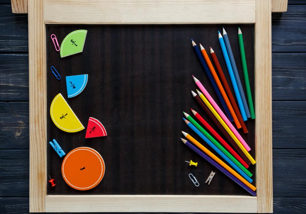 Fractions in colorful visuals.