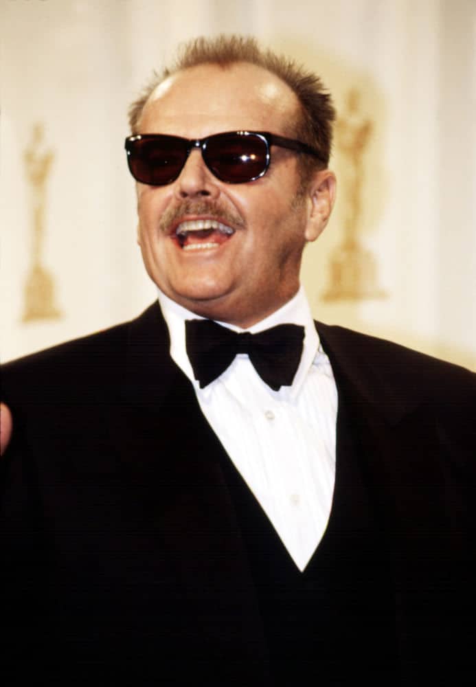 Jack Nicholson at the 2000 Academy Awards with a mustache.