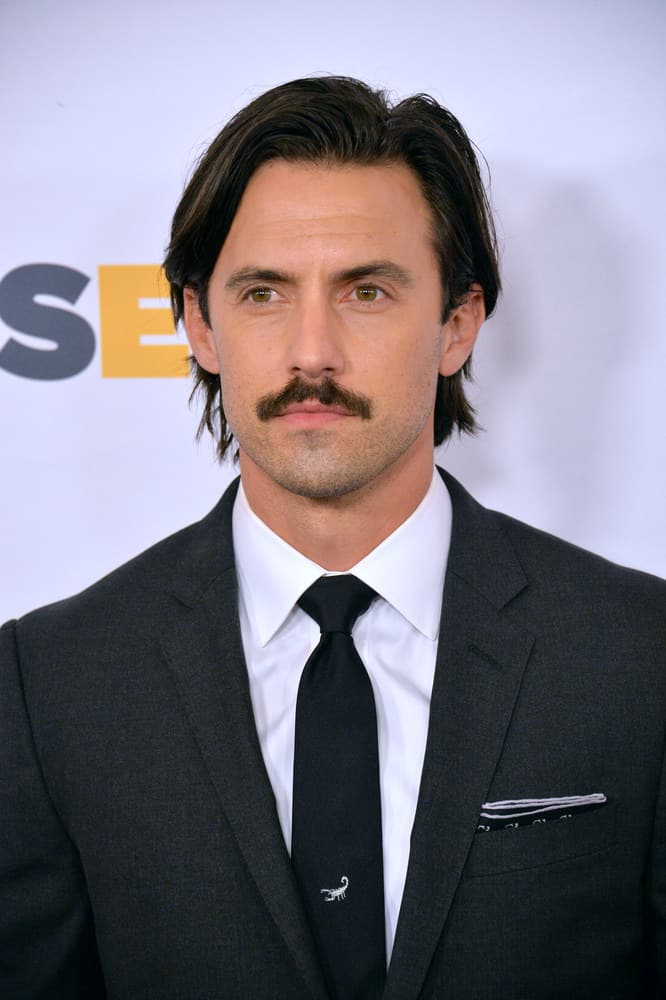 Milo Ventimiglia with mustache worn in "This is Us"