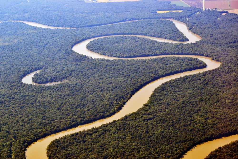Aerial view of the Mississippi River
