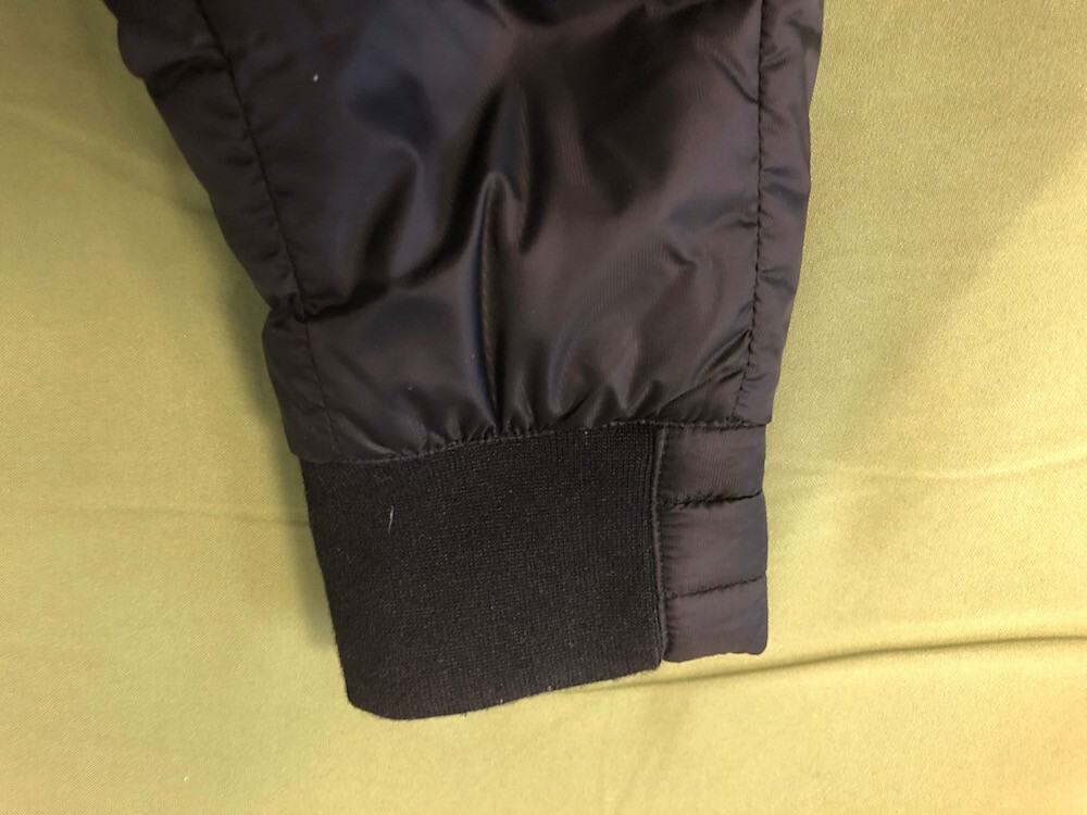 Close up of cuff on Canada Goose puffer jacket
