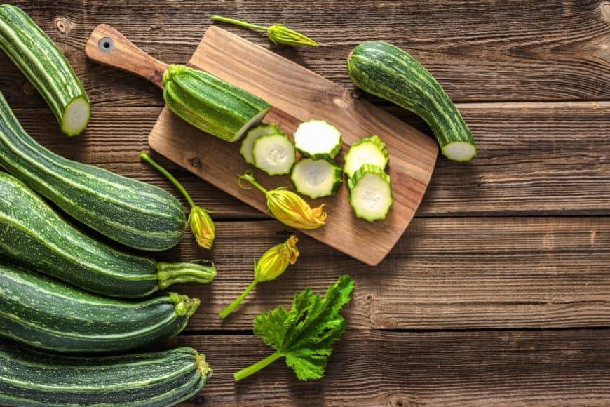 Zucchini on a Cutting Board