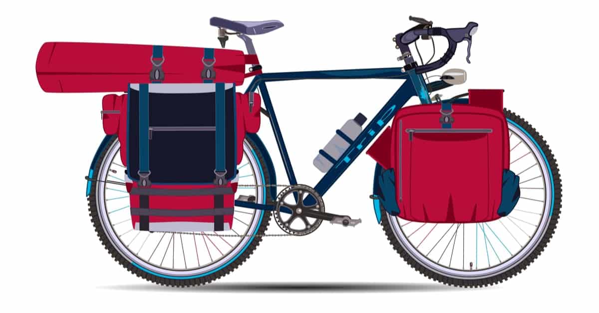 A Black and Blue Touring Bike