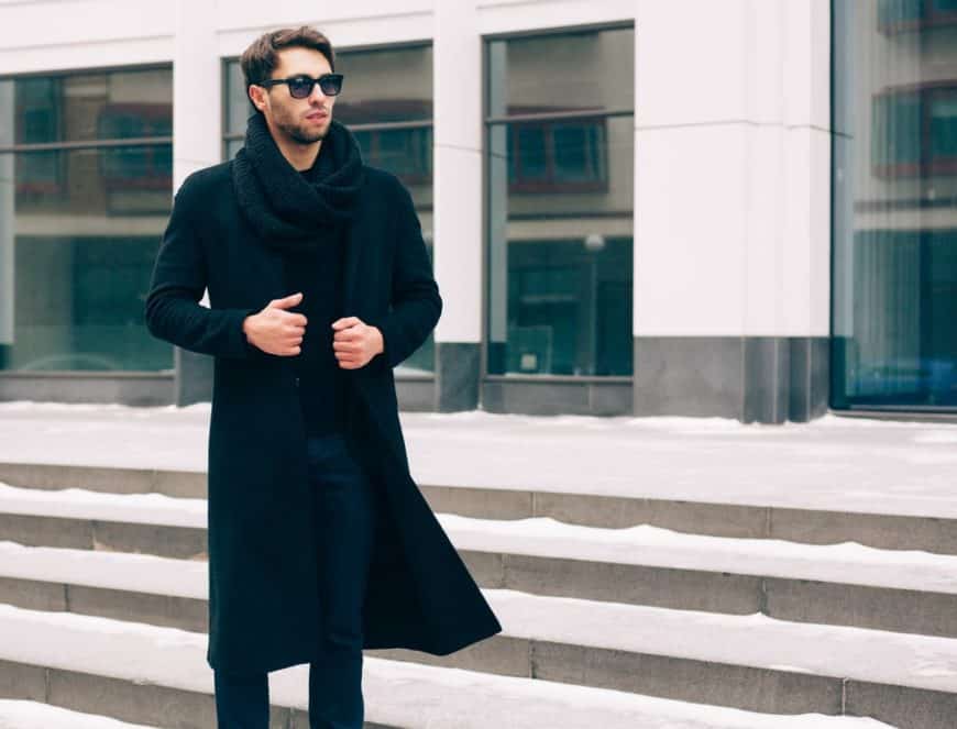 Man wearing a long coat