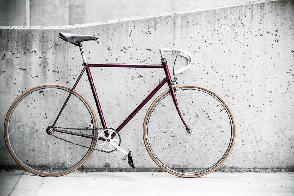 : A Brown Fixed Gear Bicycle