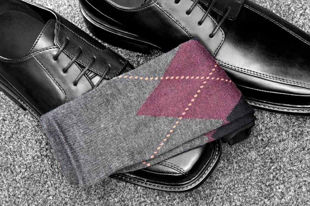 A Nice Pair of Grey Socks with formal Shoes