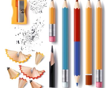 A number of colorful pencils put together with a sharpener