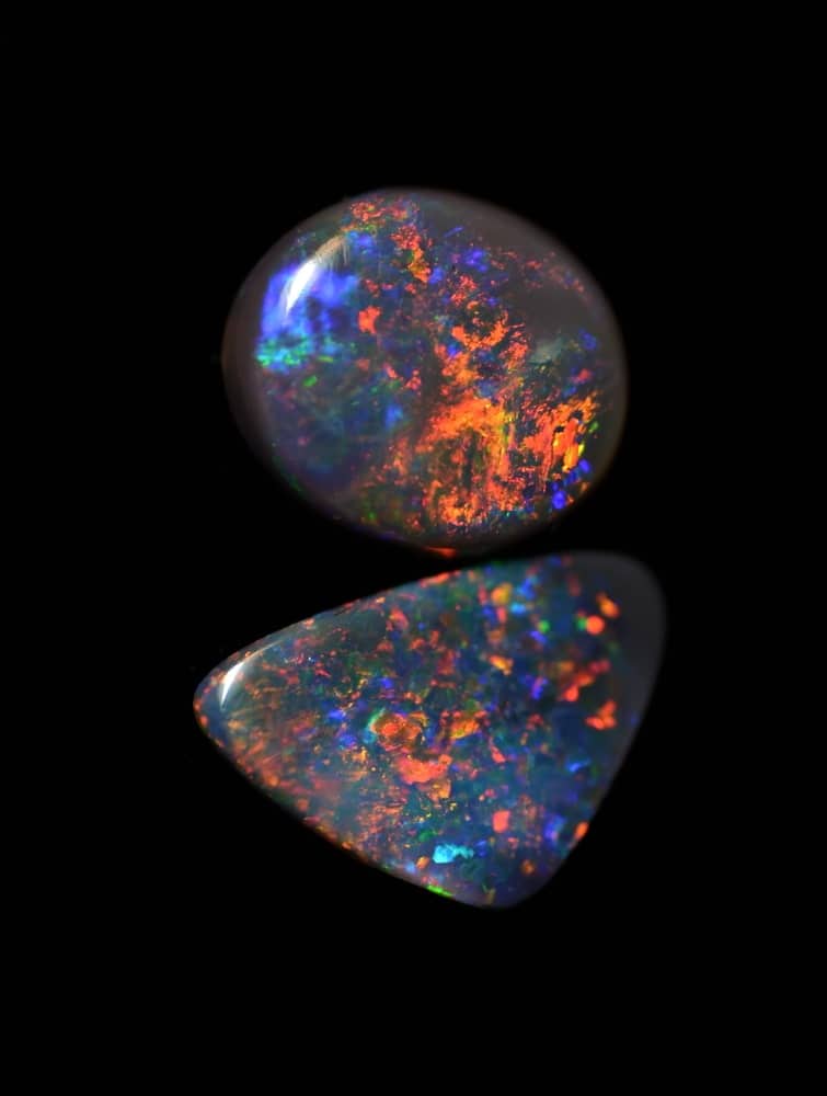 Two black opals