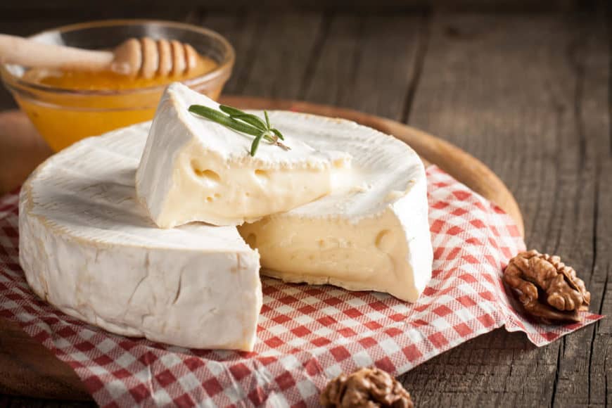 Brie cheese wheel