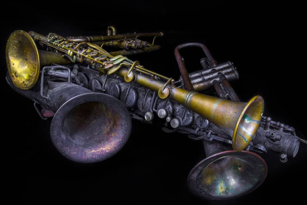 An old C-melody saxophone