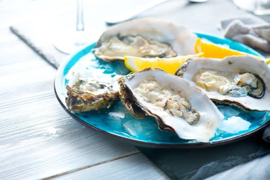 Oysters with Lemon Slices