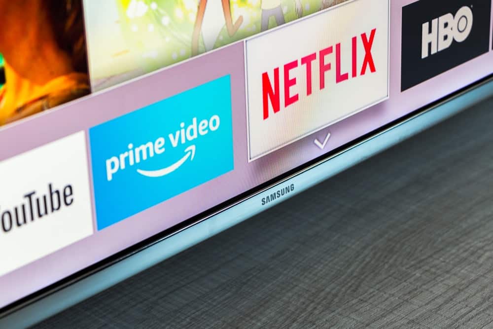 A close look at a smart TV screen showing the streaming selection.