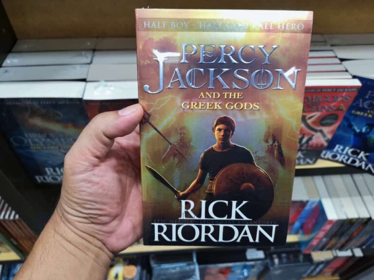 A look at Rick Riordan's Percy Jackson Book in a bookstore.