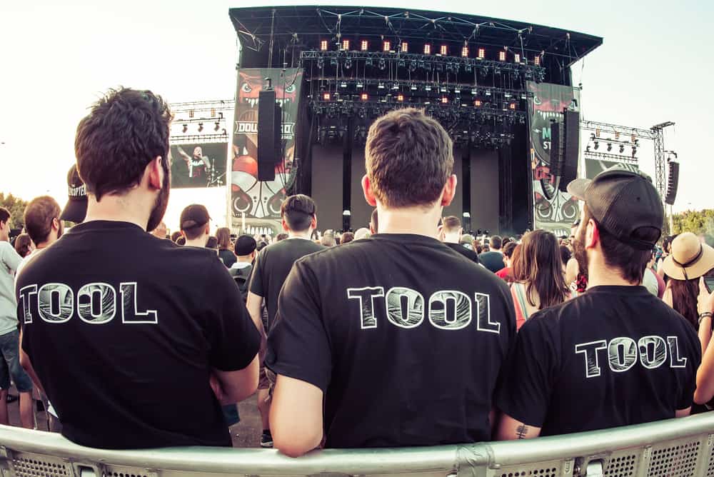 Fans of the band Tool wait for their concert performance in Madrid.