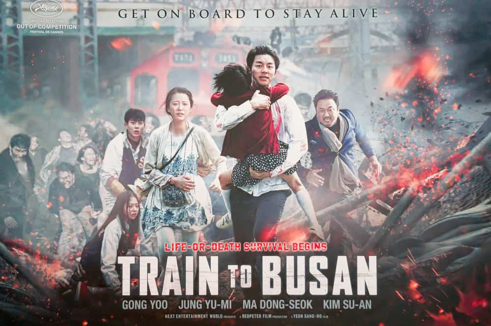 This is the Train to Busan movie poster outside the cinema.