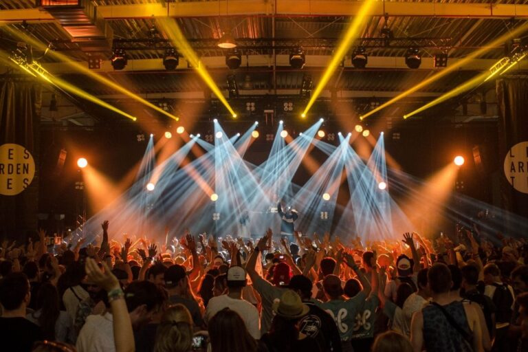 A band having a concert.