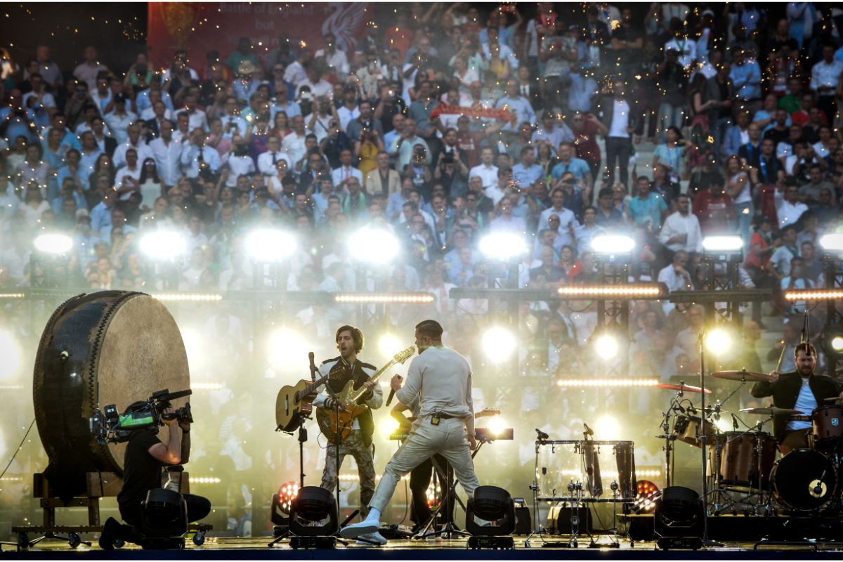 Imagine Dragons rocks the stage at Madrid, Spain.