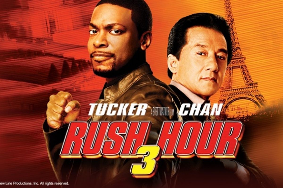 Rush Hour 3 movie poster starred by Chris Tucker and Jackie Chan.