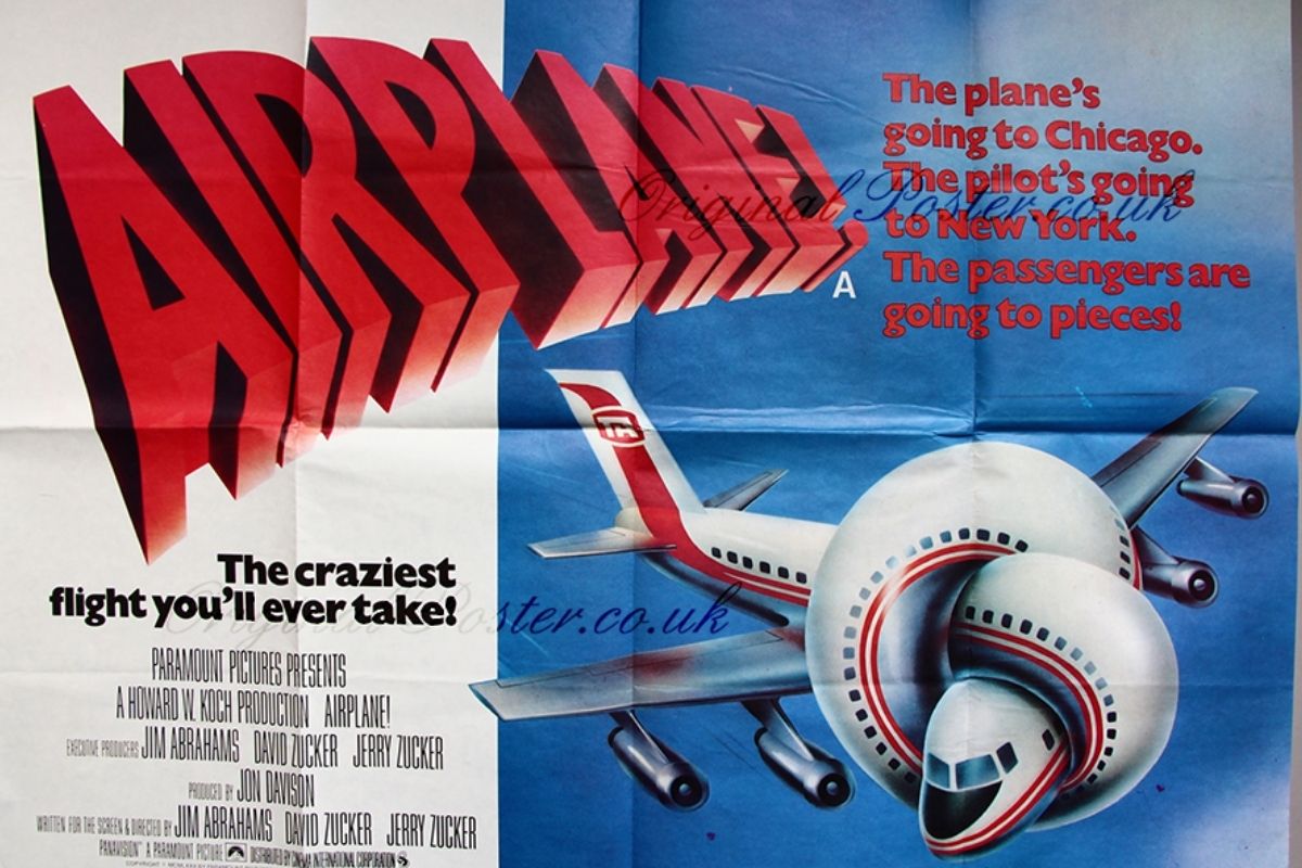 Comedy parody movie Airplane movie poster.