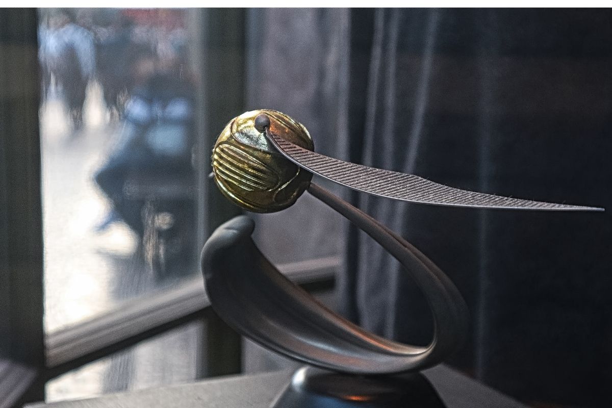 Close up photo of the outstanding movie props from harry potter.