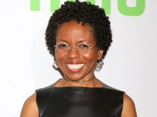 Director LisaGay Hamilton smiling at the Hulu's TCA All stars party.