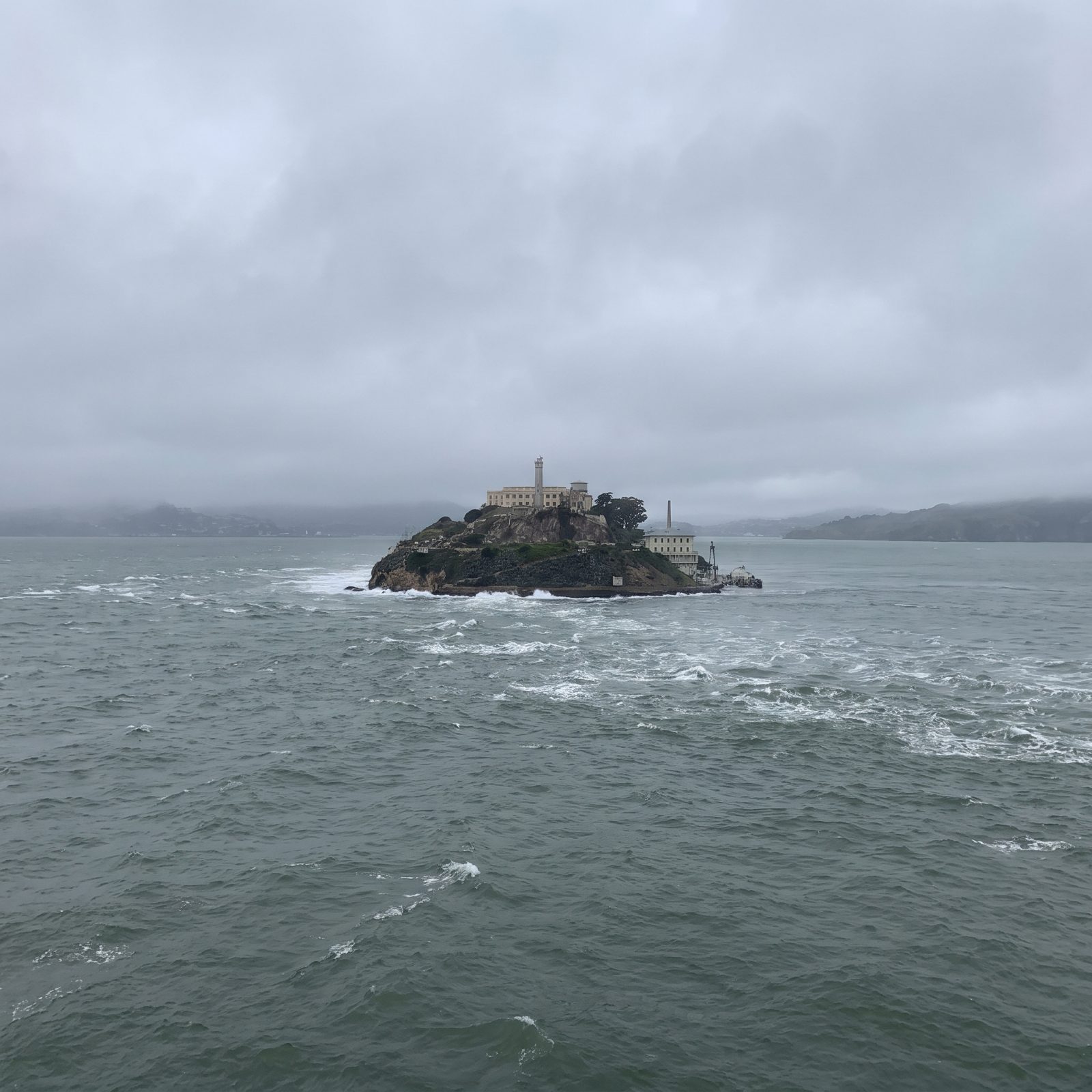 Alcatraz Island Alone Against the Surge