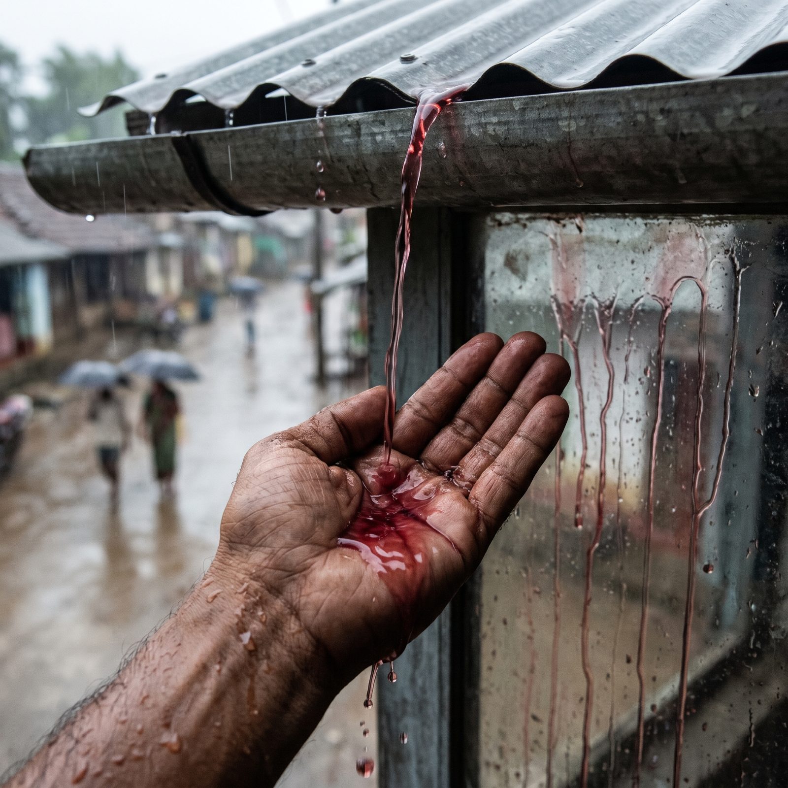 Blood-Red Rain Tinted by Algae and Dust