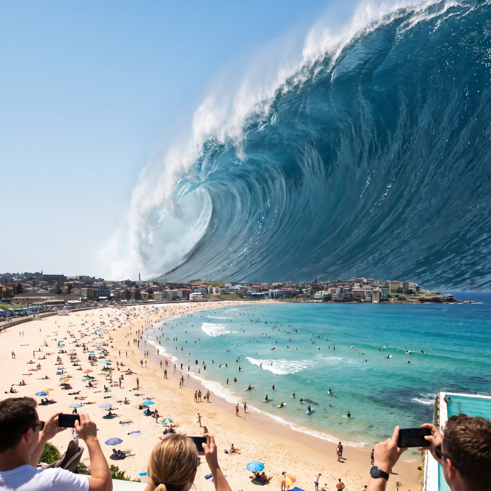 Bondi Beach Under a Wall of Pacific Water, Australia