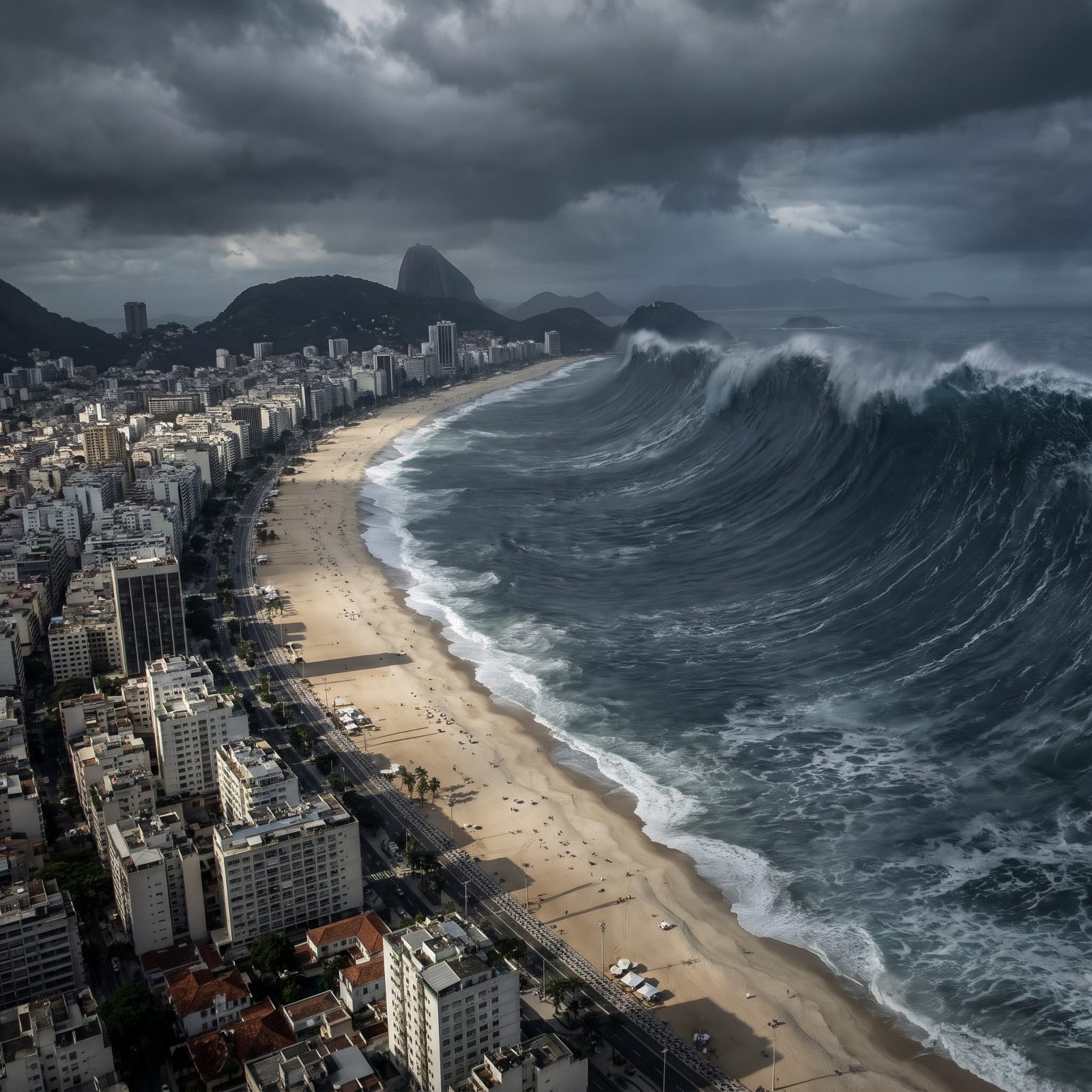 Copacabana Beach Swallowed by a 500-Foot Wall of Water