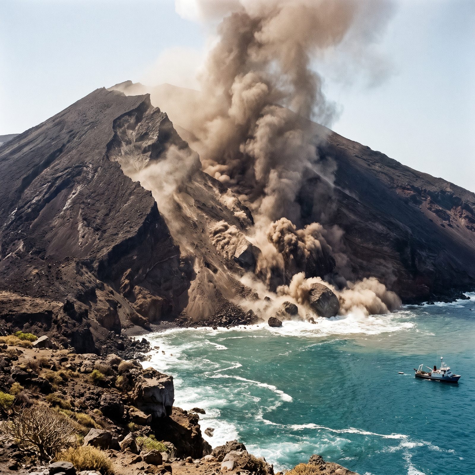 Flank Collapse and the Landslide That Reshapes an Island