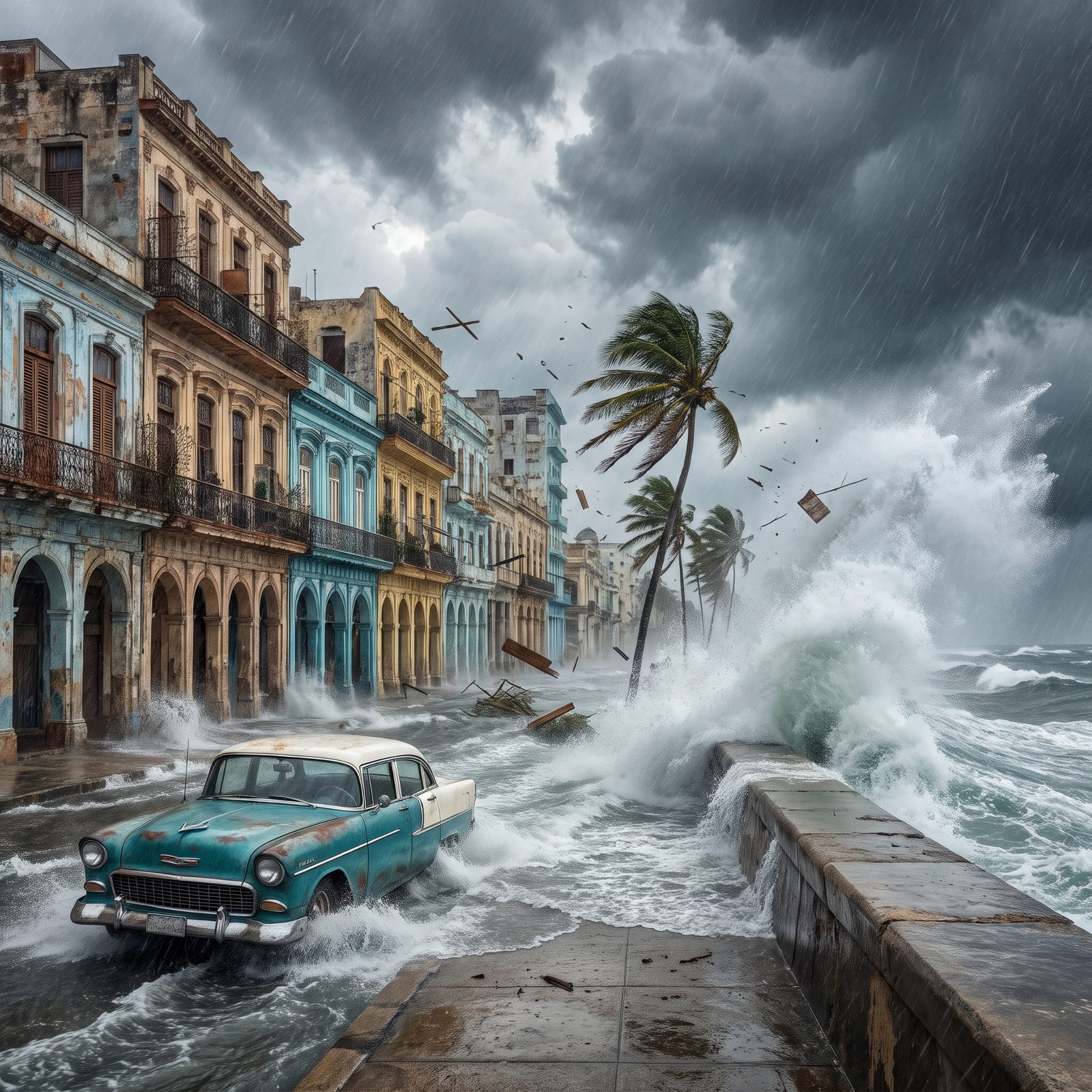 Havana: The Malecón Taking the Full Ocean