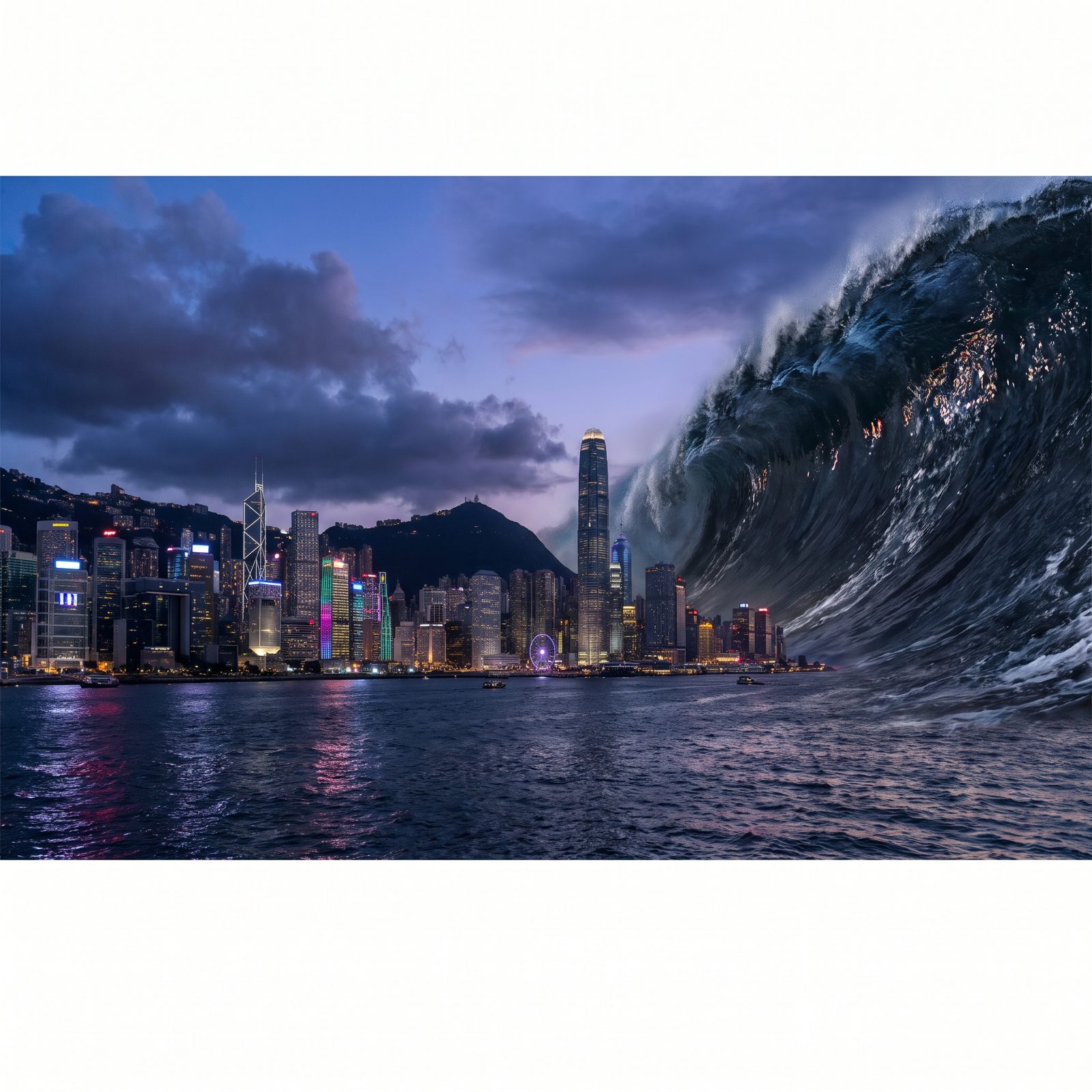 Hong Kong's Victoria Harbour Dwarfed by a Mega-Tsunami