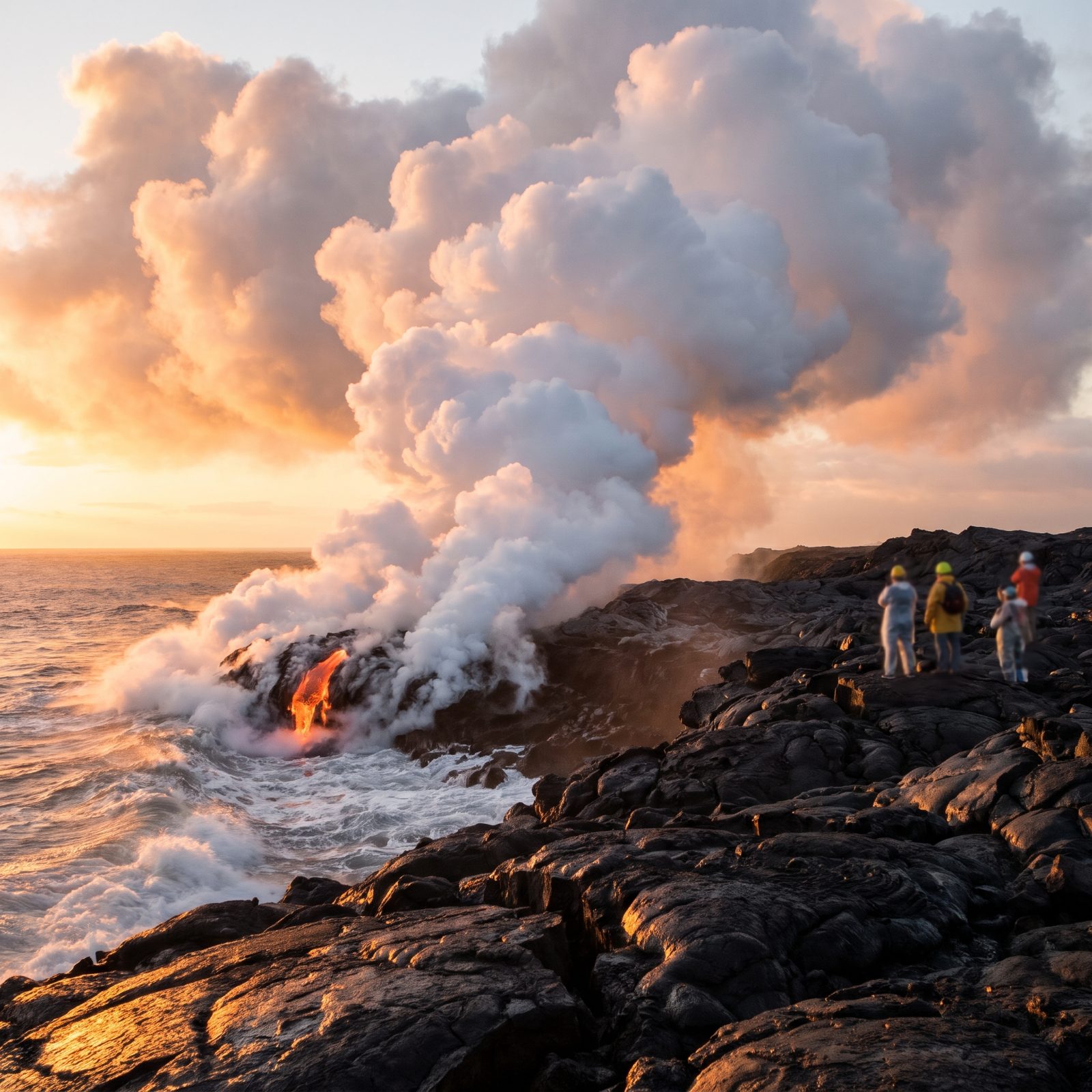 Laze, Acid Clouds Where Lava Meets the Sea