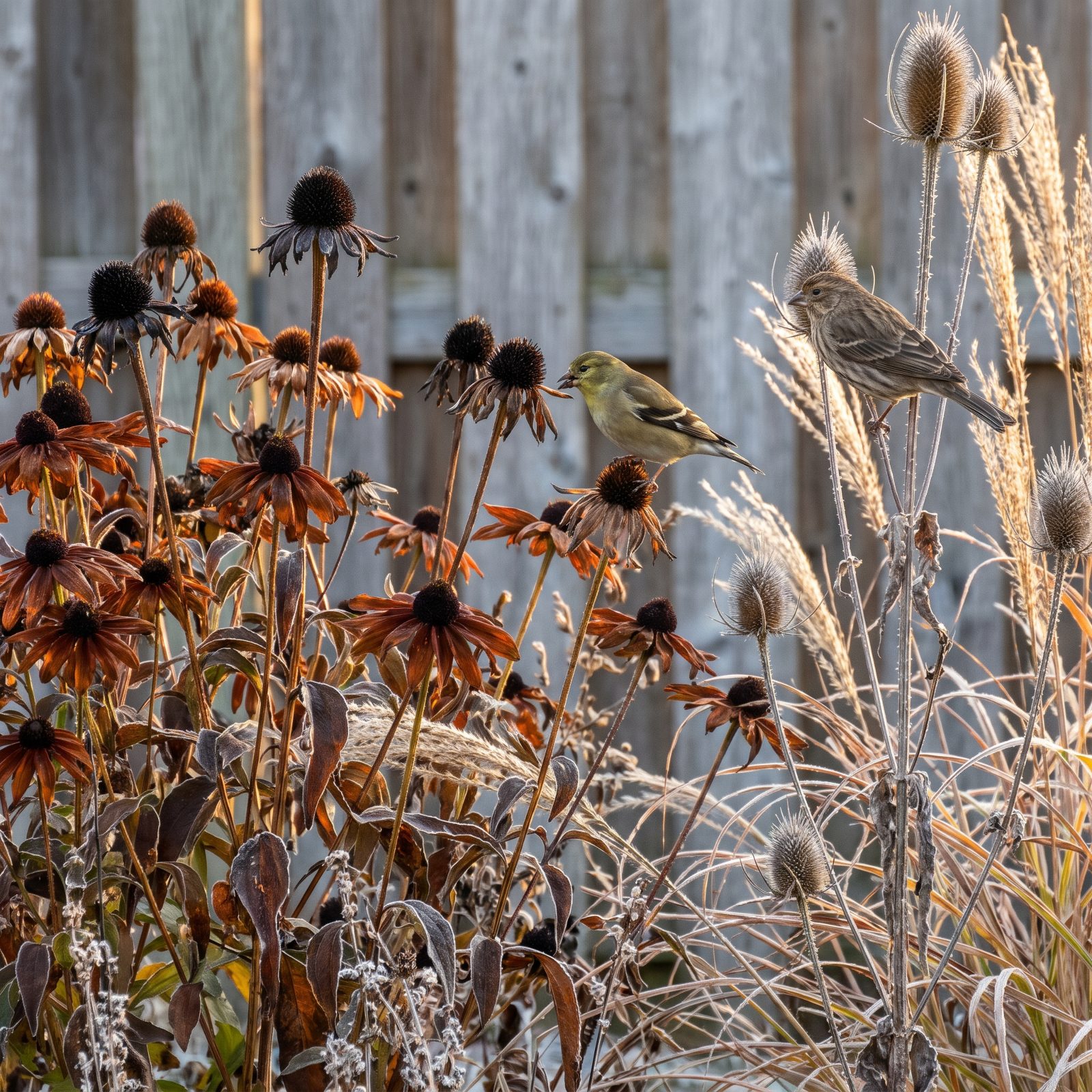 Leave the Seed Heads Standing: A Winter Garden That Feeds Finches
