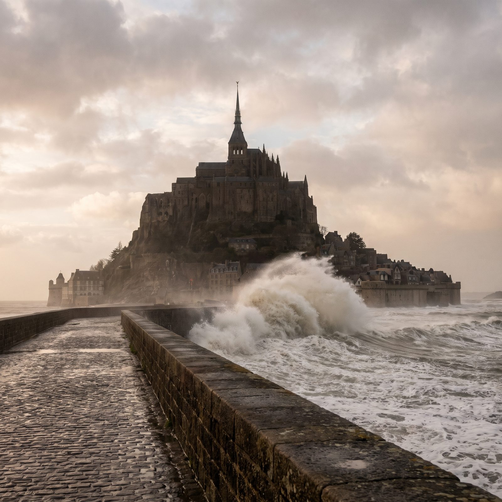 Mont Saint-Michel, the Island Abbey, Facing Down the Sea It Already Fears