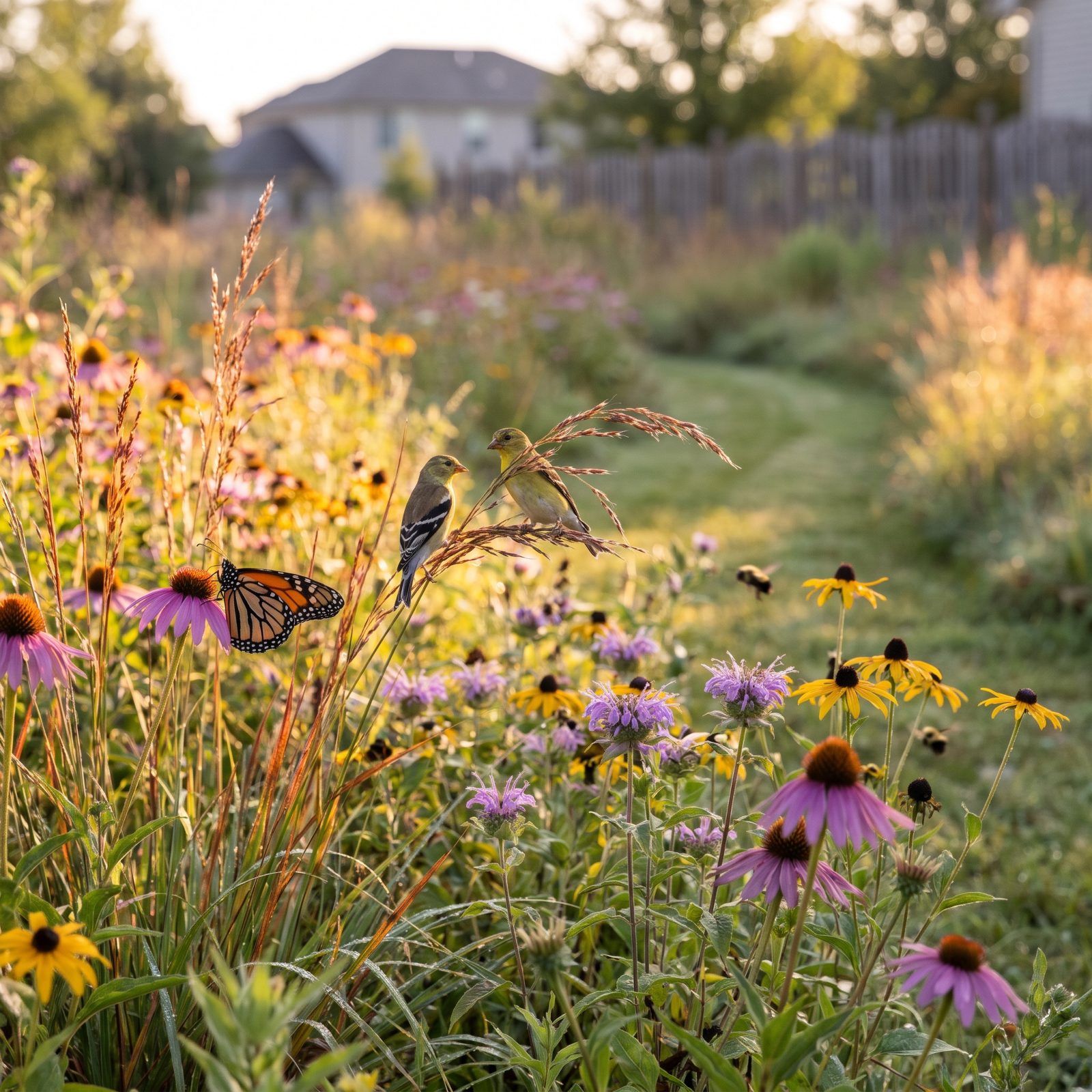 Native Wildflower Meadow Where the Lawn Used to Be