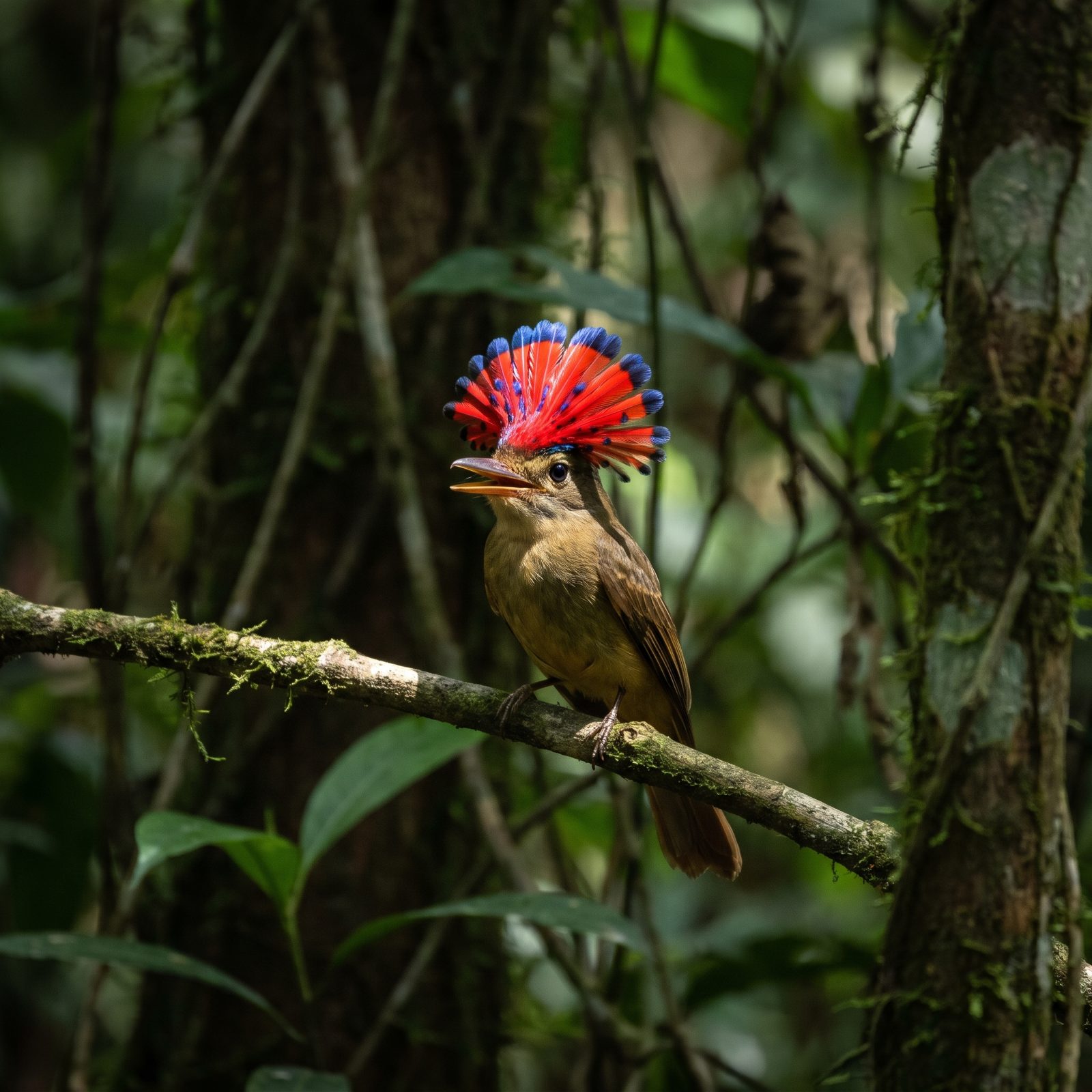 The Royal Flycatcher's Hidden Mohawk Crown