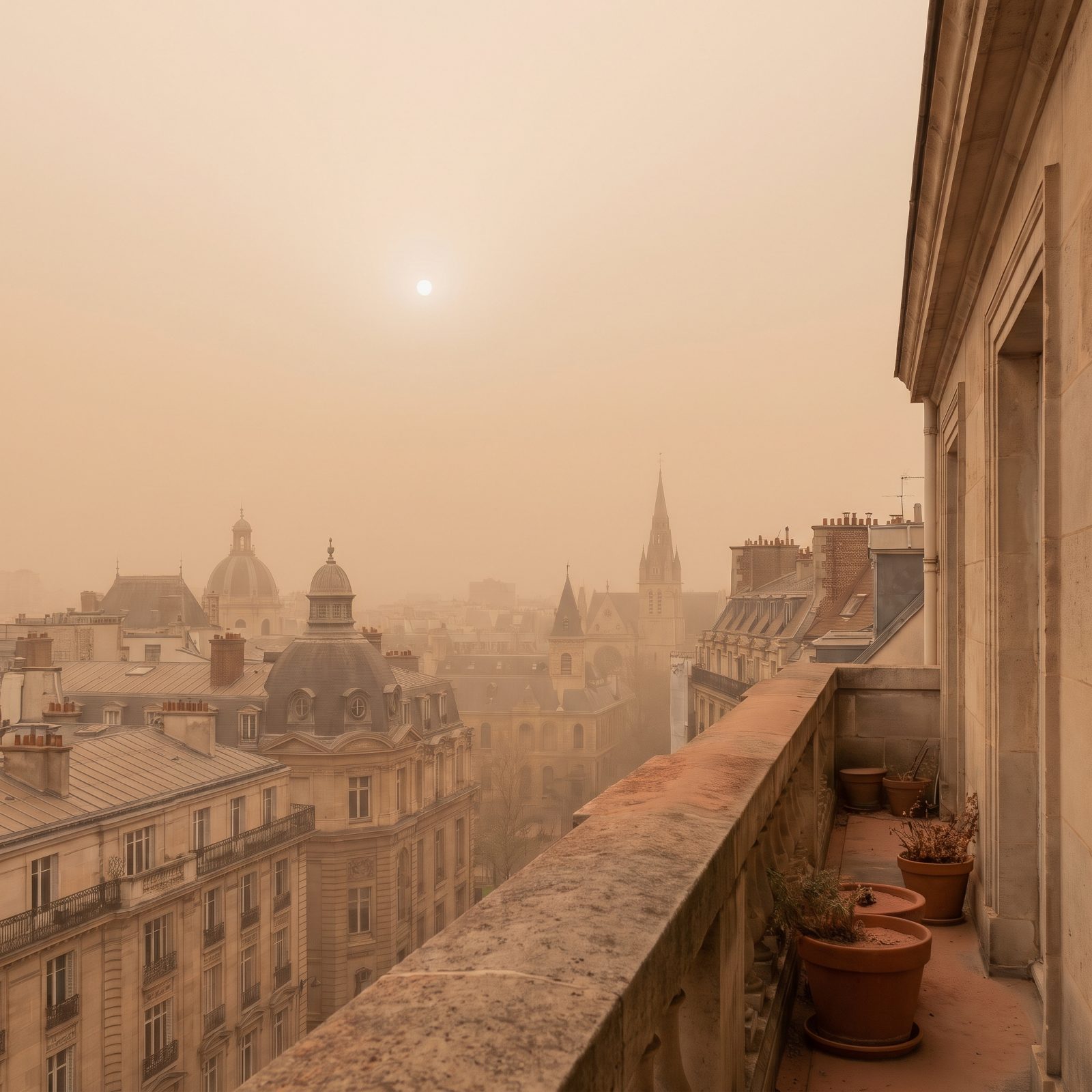 Saharan Dust Turning Skies and Rain Orange