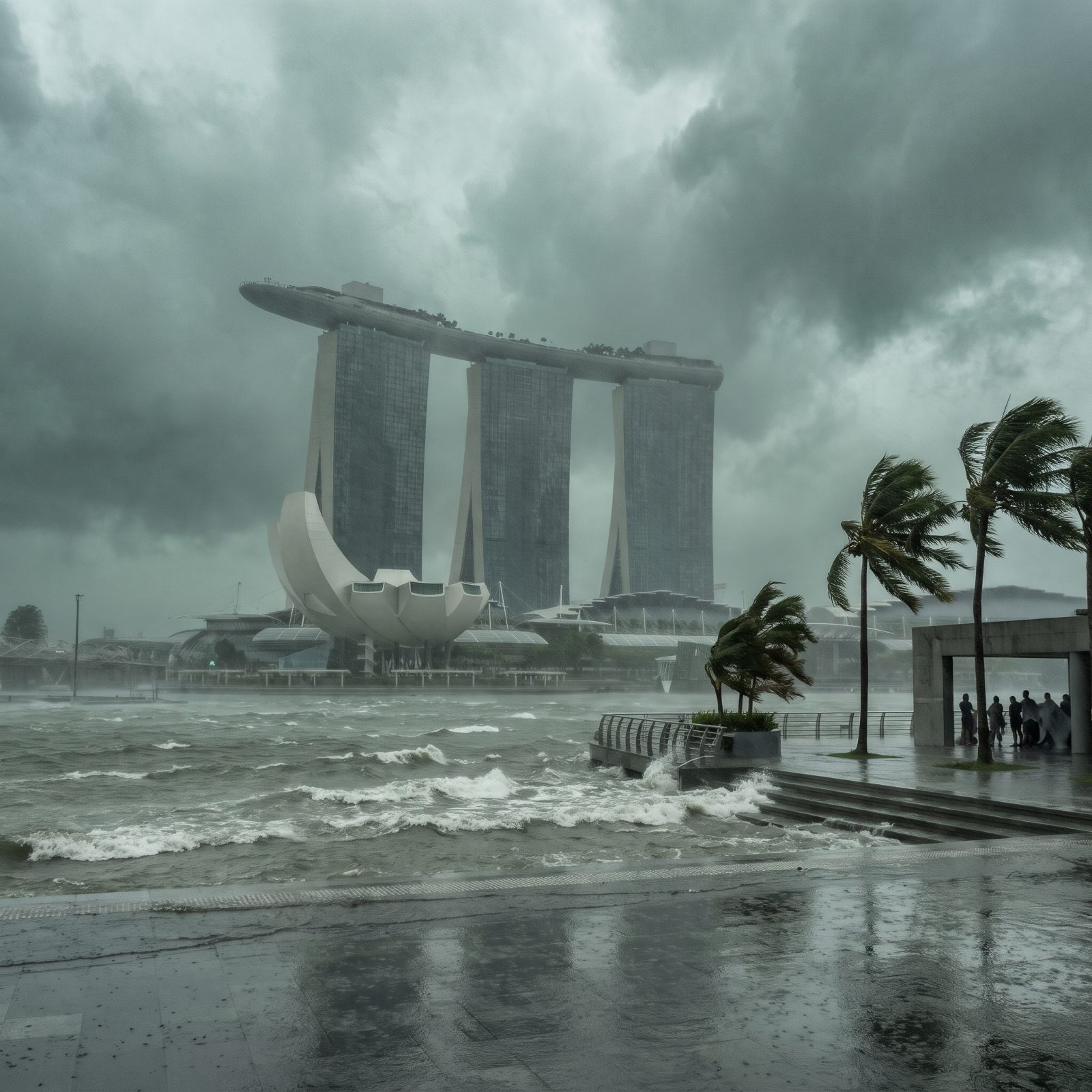 Singapore's Marina Bay Caught in a Storm It Isn't Built For